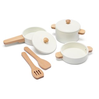Wooden pan set (white)